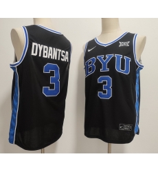 Men BYU Cougars Nike #3 AJ Dybantsa Black Sttiched Basketball Jersey
