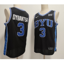 Men BYU Cougars Nike #3 AJ Dybantsa Black Sttiched Basketball Jersey