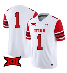Men Women Youth Utah Utes 1 Team White 2024 Vapor Limited Jersey All Stitched