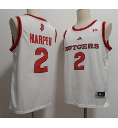 Men Rutgers Scarlet Knights #2 Dylan Harper White Stitched Basketball Jersey Men Rutgers Scarlet Knights #2 Dylan Harper White Stitched Basketball Jersey
