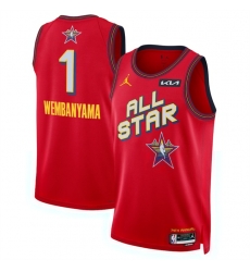 Men 2025 All Star 1 Victor Wembanyama Red Stitched Basketball Jersey Men 2025 All Star 1 Victor Wembanyama Red Stitched Basketball Jersey