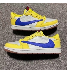 Men Nike Air Jordan 1 Yellow Blue OG SP Travis Scott