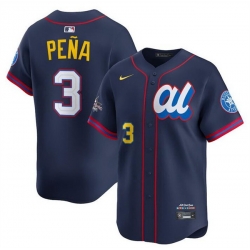 Youth American League 3 Jeremy Pena Navy 2025 All Star Edition Limited Stitched Baseball Jersey