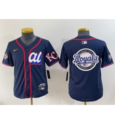 Women American League Kansas City Royals Team Big Logo Navy 2025 All Star Edition Limited Stitched Baseball Jersey 