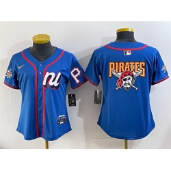 Women National League Pittsburgh Pirates Team Big Logo Blue 2025 All Star Edition Limited Stitched Baseball Jersey 