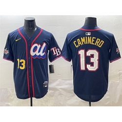 Men American League 13 Junior Caminero Navy 2025 All Star Edition Limited Stitched Baseball Jersey