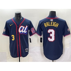 Men American League 3 Cal Raleigh Navy 2025 All Star Edition Limited Stitched Baseball Jersey