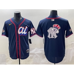 Men American League New York Yankees Team Big Logo Navy 2025 All Star Edition Limited Stitched Baseball Jersey 003