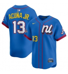 Men National League 13 Ronald Acuna Jr Blue 2025 All Star Edition Limited Stitched Baseball Jersey Men National League 13 Ronald Acuna Jr Blue 2025 All Star Edition Limited Stitched Baseball Jersey