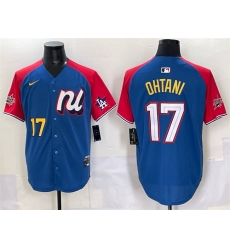 Men National League 17 Shohei Ohtani Blue Red Alternate 2025 All Star Edition Limited Stitched Baseball Jersey Men National League 17 Shohei Ohtani Blue Red Alternate 2025 All Star Edition Limited Stitched Baseball Jersey