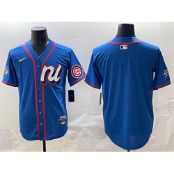Men National League Chicago Cubs Blank Blue 2025 All Star Edition Limited Stitched Baseball Jersey