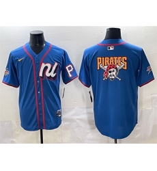 Men National League Pittsburgh Pirates Team Big Logo Blue 2025 All Star Edition Limited Stitched Baseball Jersey Men National League Pittsburgh Pirates Team Big Logo Blue 2025 All Star Edition Limited Stitched Baseball Jersey