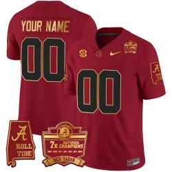 Men Women Youth Alabama Crimson Tide Nick Saban 7x Champions Patch Gold Trim Custom Jersey All Stitched Crimson