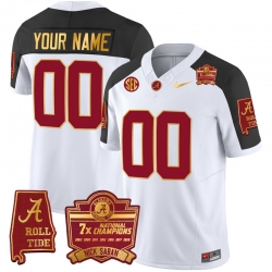 Men Women Youth Alabama Crimson Tide Nick Saban 7x Champions Patch Gold Trim Custom Jersey All Stitched Inverted