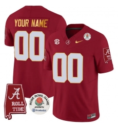 Men Women Youth Alabama Crimson Tide Rose Bowl Patch Gold Trim Vapor Limited Custom Jersey All Stitched Crimson