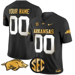 Men Women Youth Arkansas Razorbacks Gold Vapor Limited Custom Jersey All Stitched Black Limited