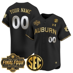 Men Women Youth Auburn Tigers 2025 Final Four Patch Vapor Baseball Custom Jersey All Stitched Black Gold
