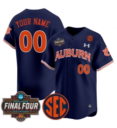 Men Women Youth Auburn Tigers 2025 Final Four Patch Vapor Baseball Custom Jersey All Stitched Navy