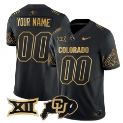 Men Women Youth Colorado Buffaloes Big 12 XII Patch Gold Vapor Limited Custom Jersey All stitched Black Gold