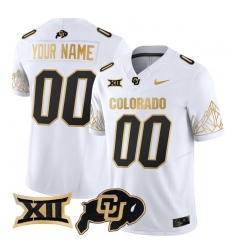 Men Women Youth Colorado Buffaloes Big 12 XII Patch Gold Vapor Limited Custom Jersey All stitched White Gold