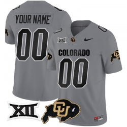Men Women Youth Colorado Buffaloes Vapor Limited Custom Jersey Big 12 XII Patch All stitched Gray