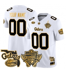 Men Women Youth Florida Gators 2024 Gasparilla Bowl Patch Gold Vapor Limited Custom Jersey All stitched White Gold