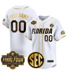 Men Women Youth Florida Gators 2025 Final Four Patch Vapor Baseball Custom Jersey All Stitched White Gold