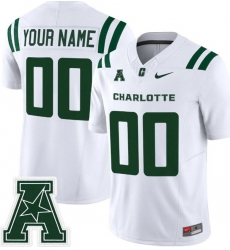 Men Charlotte 49ers ACTIVE PLAYER Custom White 2025 F U S E  Vapor Limited Stitched Football Jersey