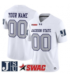 Men Jackson State Tigers ACTIVE PLAYER Custom White 2026 F U S E  Vapor Limited Stitched Football Jersey