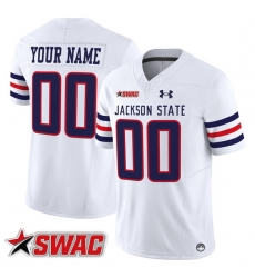 Men Jackson State Tigers ACTIVE PLAYER Custom White 2026 F U S E  Vapor Limited Stitched Football Jerseys