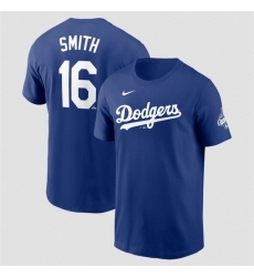 Men Los Angeles Dodgers 16 Will Smith Royal 2025 World Series Champions Name  26 Number T Shirt