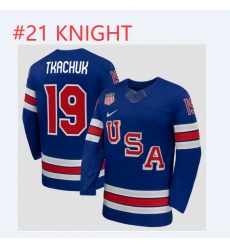 Men USA Hockey Jersey #21 KNIGHT Stitched Jersey Men USA Hockey Jersey #21 KNIGHT Stitched Jersey
