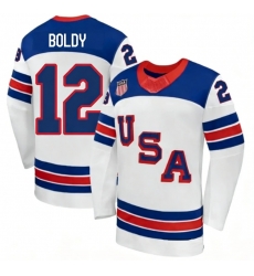 Men's USA #12 Matt Boldy White 2026 Stitched Jersey Men's USA #12 Matt Boldy White 2026 Stitched Jersey