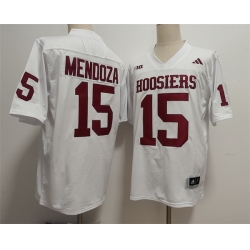 Men Indiana Hoosiers 15 Fernando Mendoza White Stitched Football Jersey