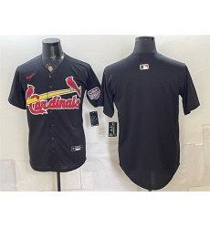 Men St  Louis Cardinals Blank Black USA 250 Patch Stitched Baseball Jersey