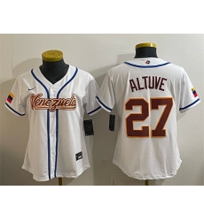 Women Venezuela Baseball  27 Jose Altuve White 2026 World Baseball Classic Home Stadium Stitched Baseball Jersey Run Small  1