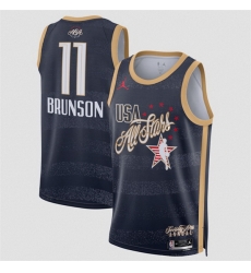 Men 2026 All Star  11 Jalen Brunson Navy Stitched Basketball Jersey