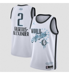 Men 2026 All Star  2 Shai Gilgeous Alexander White Stitched Basketball Jersey
