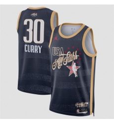 Men 2026 All Star  30 Stephen Curry Navy Stitched Basketball Jersey