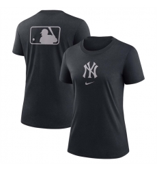Women New York Yankees Black Early Work Tri Blend Dri FIT T Shirt