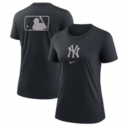 Women New York Yankees Black Early Work Tri Blend Dri FIT T Shirt