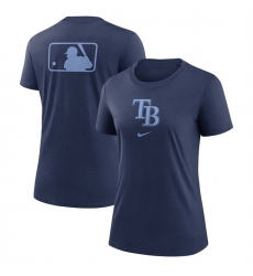 Women Tampa Bay Rays Navy Early Work Tri Blend Dri FIT T Shirt