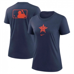 Women Houston Astros Navy Early Work Tri Blend Dri FIT T Shirt