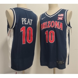 Men Arizona Wildcats  10 Koa Peat Navy Stitched Jersey