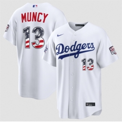 Men Los Angeles Dodgers  13 Max Muncy White 2026 All Star Edition Stars   Stripes Stadium Pick A Player Stitched Baseball Jersey