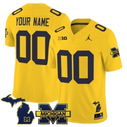 Men Michigan Wolverines ACTIVE PLAYER Custom Maize F U S E  2025 Vapor Limited Stitched Football Jersey