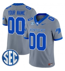 Custom Men Kentucky Wildcats Gray Vapor Limited Stitched Jersey