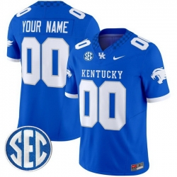 Custom Youth Kentucky Wildcats Royal Vapor Limited Stitched Jersey